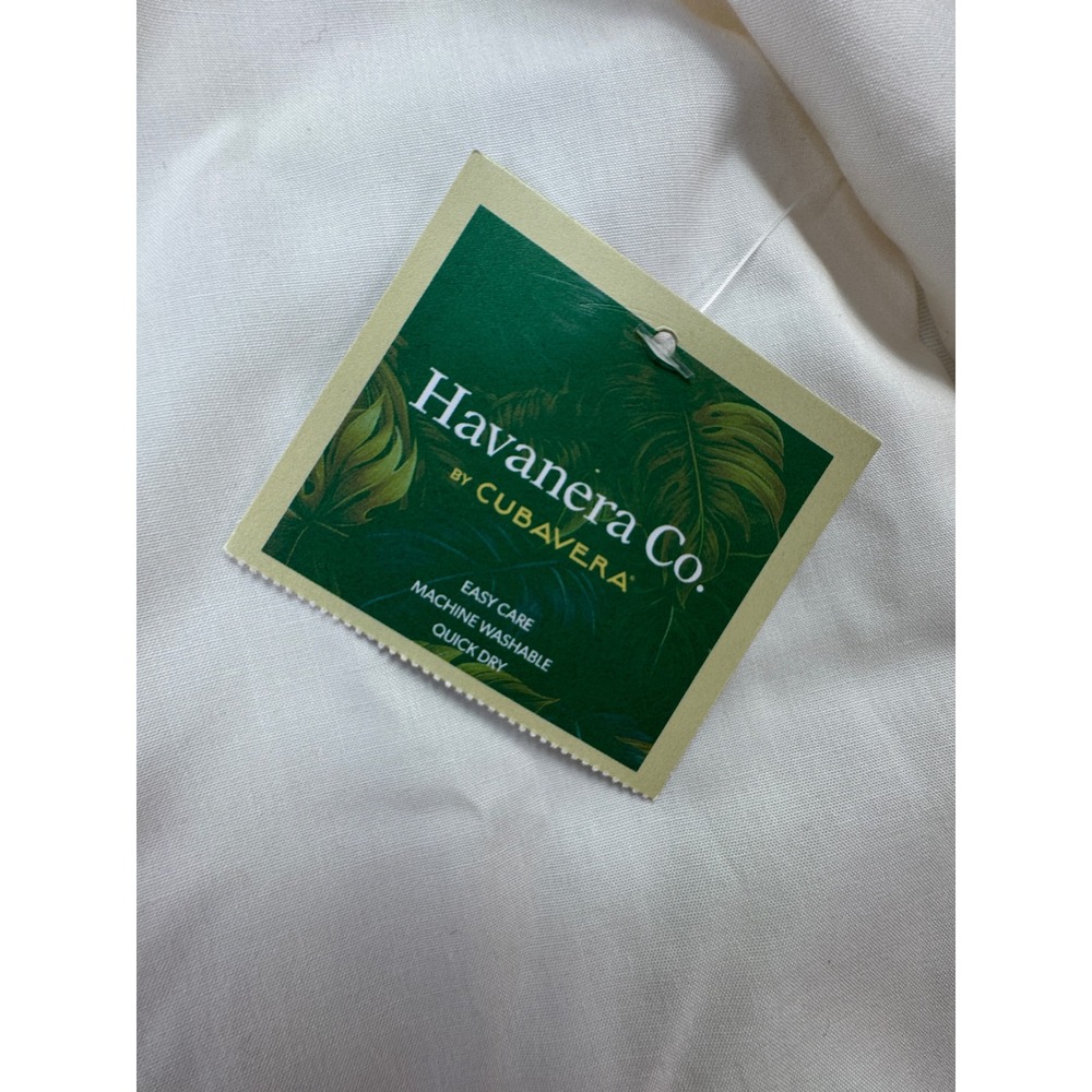 Havanera Co Cubavera Mens 2XL Guayabera Shirt Cream Color Short Sleeve New - Picture 5 of 16